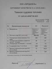 Собственное производство темного печного судового  топлива . 